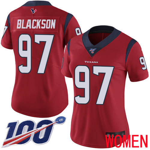 Houston Texans Limited Red Women Angelo Blackson Alternate Jersey NFL Football #97 100th Season Vapor Untouchable->houston texans->NFL Jersey